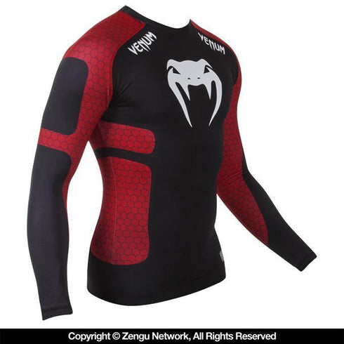 Venum "Absolute" Long-Sleeve Compression Shirt (Black/Red) - MMA Fightland