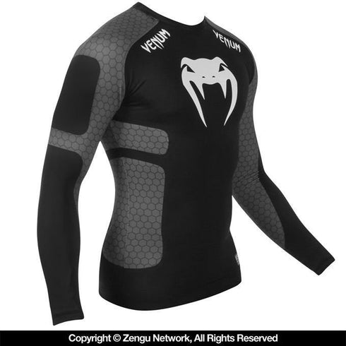 Venum "Absolute" Long-Sleeve Compression Shirt (Dark Grey) - MMA Fightland