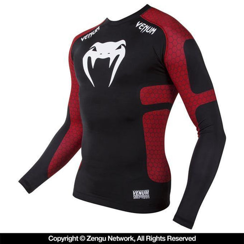 Venum "Absolute" Long-Sleeve Compression Shirt (Black/Red) - MMA Fightland