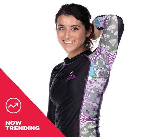 Fuji Kimono Kid's Long Sleeve Rashguard Purple