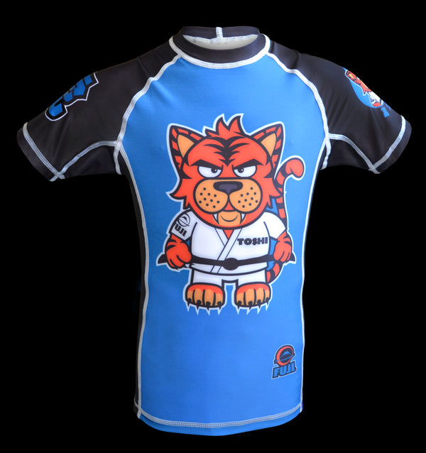 FUJI SPORTS TOSHI THE TIGER RASH GUARD, KIDS, YELLOW/ORANGE-Blue-1