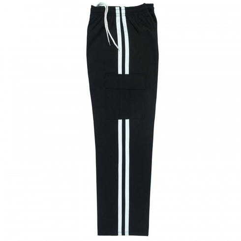 BOLD LOOK BFIT 7.5OZ CARGO PANTS-BLACK/WHITE STRIPE-1