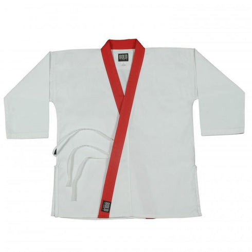 BOLD LOOK 8.5OZ SUPER MIDDLEWEIGHT TOPS WITH COLLAR TRIM-WHITE WITH RED TRIM-1