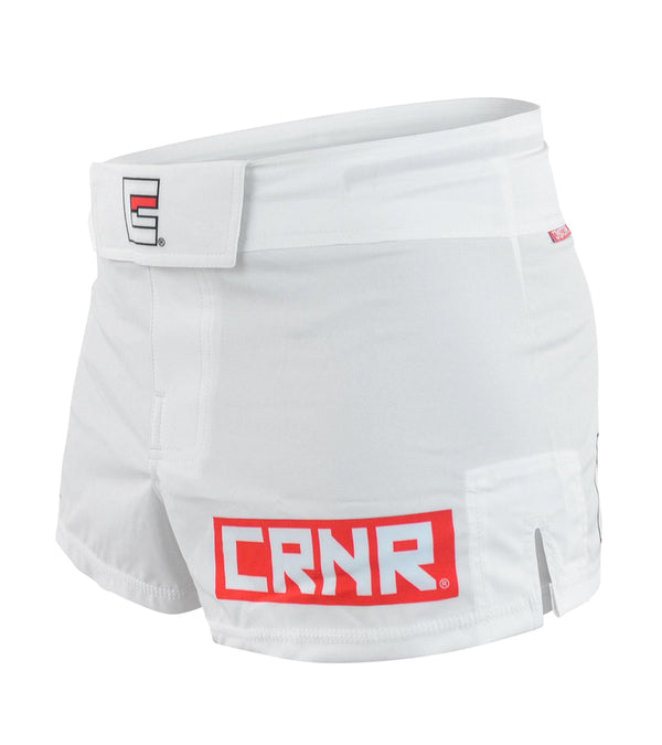 Combat Corner BOSS Fight Shorts White - Model 13 - MMA Fightland