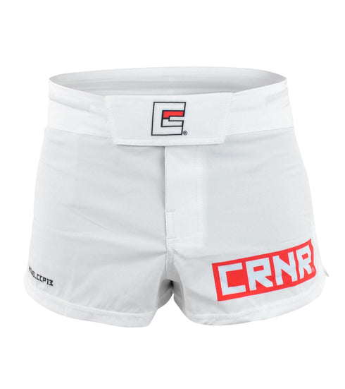 Combat Corner BOSS Fight Shorts White - Model 13 - MMA Fightland