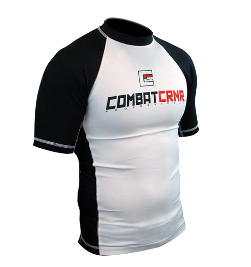 Combat CornerRash Guard Black & Red Logo-1