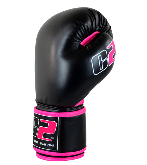 Combat Corner C2 Boxing Gloves w/ XtraFresh Blk/Pnk-2
