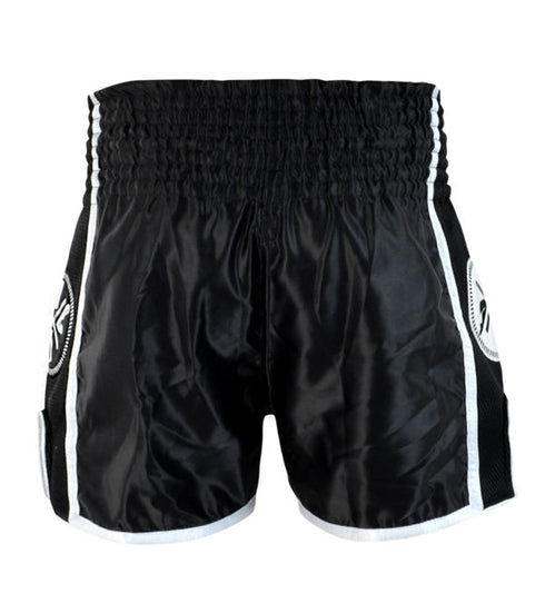 Combat Corner Black/White CRNR Muay Thai Shorts-2