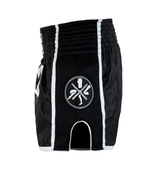 Combat Corner Black/White CRNR Muay Thai Shorts-4