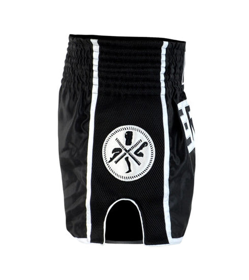 Combat Corner Black/White CRNR Muay Thai Shorts-5