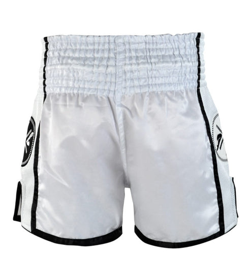 Combat Corner White/Black CRNR Muay Thai Shorts-2
