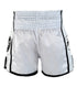 Combat Corner White/Black CRNR Muay Thai Shorts-2