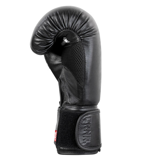 Combat Corner Elite Boxing Gloves Leather | Black - MMA Fightland