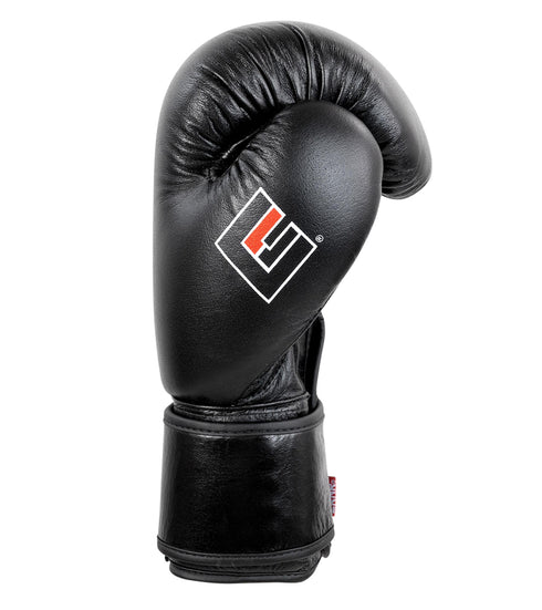 Combat Corner Elite Boxing Gloves Leather | Black - MMA Fightland