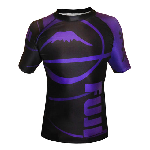 FUJI SPORTS FREESTYLE IBJJF RANKED RASHGUARD SHORT SLEEVE-Purple-1