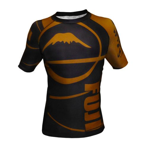 FUJI SPORTS FREESTYLE IBJJF RANKED RASHGUARD SHORT SLEEVE-Brown-1