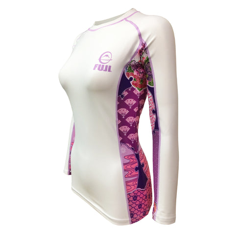 FUJI SPORTS WOMEN'S KIMONO RASH GUARD-White-2