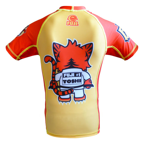 FUJI SPORTS TOSHI THE TIGER RASH GUARD, KIDS, YELLOW/ORANGE-Yellow-3