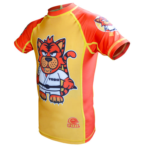 FUJI SPORTS TOSHI THE TIGER RASH GUARD, KIDS, YELLOW/ORANGE-Yellow-4