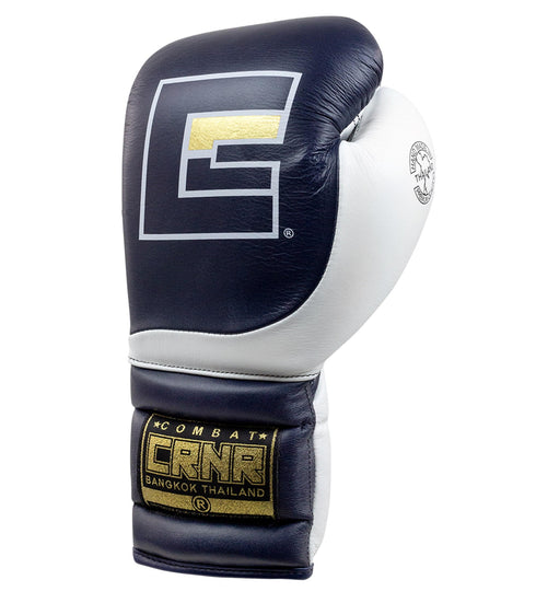 Combat Corner HMIT Lace Up Sparring Gloves Navy - MMA Fightland