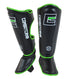 Combat Corner HMIT Shin Guards-BLACK/GREEN-1