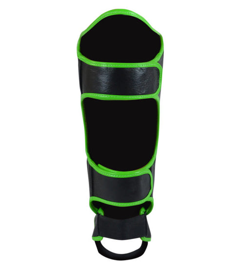 Combat Corner HMIT Shin Guards-BLACK/GREEN-4