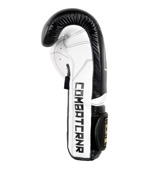 Combat Corner HMIT Velcro Sparring Gloves | Black/White