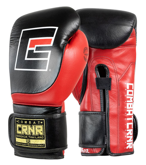 Combat Corner HMIT Velcro Sparring Gloves Black/Red