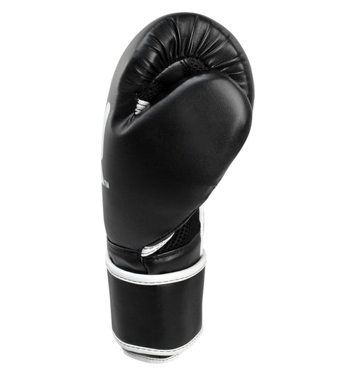 Combat Corner KRBON Boxing Gloves w/ FREE Wraps Black-White - MMA Fightland