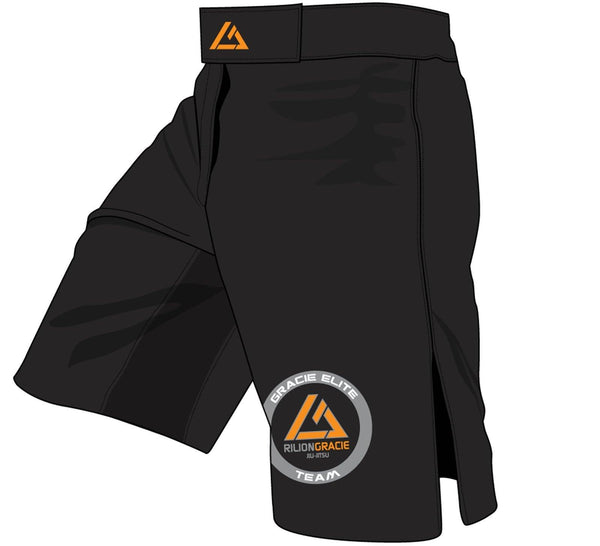 Rilion Gracie Black Fight Shorts - MMA Fightland
