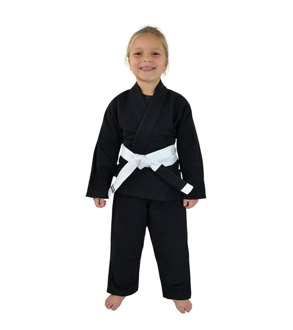 Combat Corner Kids Classic Kimono - Black W/ FREE WHITE BELT - MMA Fightland