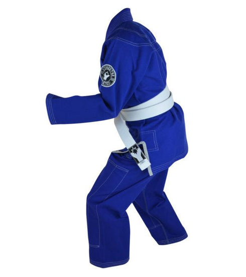 Combat Corner YoungStar Youth Brazilian Jiu Jitsu Form2 GI – FREE WHITE BELT-BLUE-6