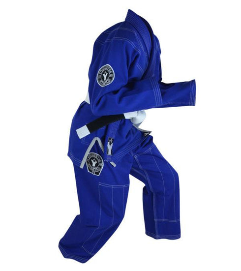 Combat Corner YoungStar Youth Brazilian Jiu Jitsu Form2 GI – FREE WHITE BELT-BLUE-5
