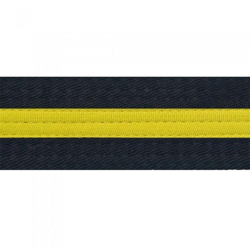 BOLD LOOK BLACK BELTS WITH STRIPE-BLACK/YELLOW STRIPE-1