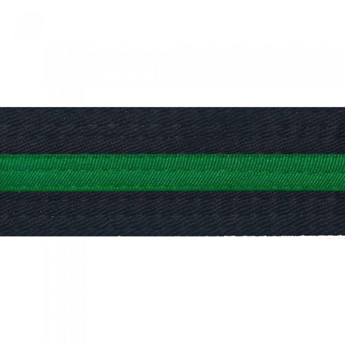 BOLD LOOK BLACK BELTS WITH STRIPE-BLACK/GREEN STRIPE-1