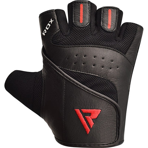 RDX S2 BLACK LEATHER WEIGHT LIFTING GLOVES-2