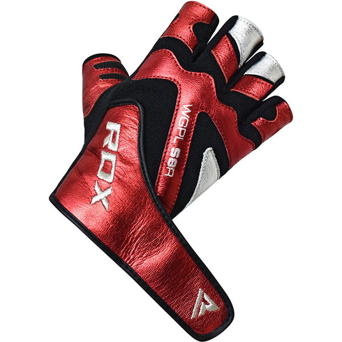 BOLD RED LEATHER GYM GLOVES-4