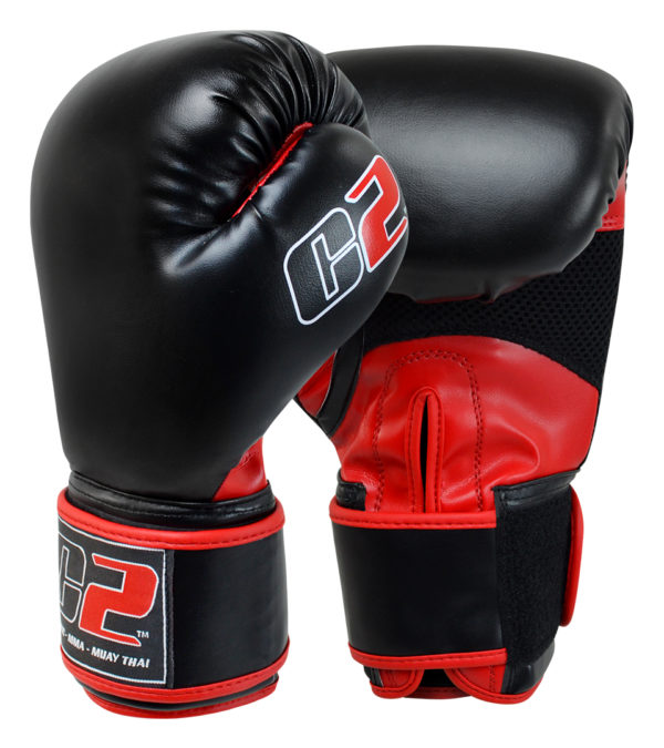 Combat Corner C2 Boxing Gloves w/ XtraFresh Blk/Red-1