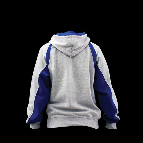 DYNAMICS-CLASS-X HOODED SWEATSHIRT-Grey-BLUE-BACK