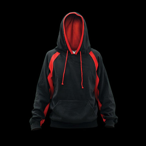 DYNAMICS-CLASS-X HOODED SWEATSHIRT-BLACK-RED-FRONT