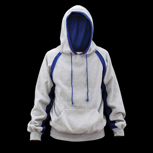 DYNAMICS-CLASS-X HOODED SWEATSHIRT-Grey-BLUE-FRONT