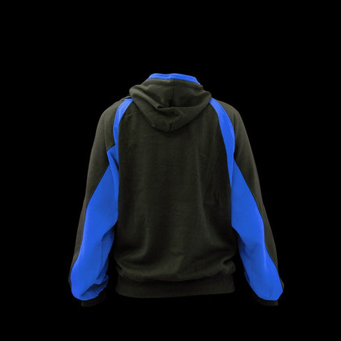 DYNAMICS-CLASS-X HOODED SWEATSHIRT-BLACK-BLUE-BACK
