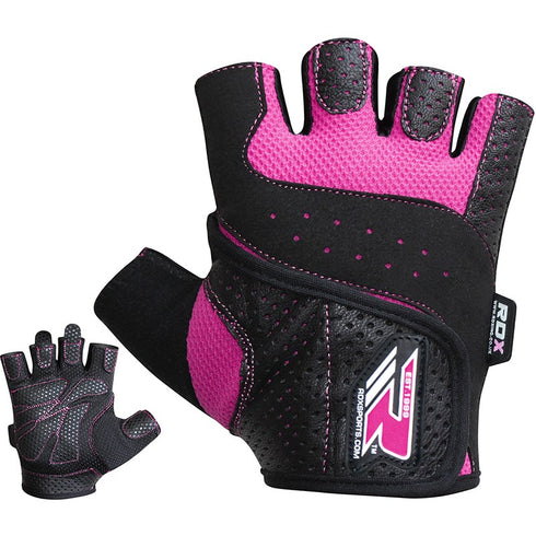 RDX S5 FEMININE PINK WEIGHT LIFTING GLOVES-1