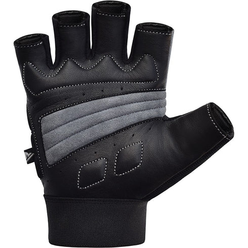 RDX S14 FERRIS WEIGHTLIFTING LEATHER GYM GLOVES/Gry-4