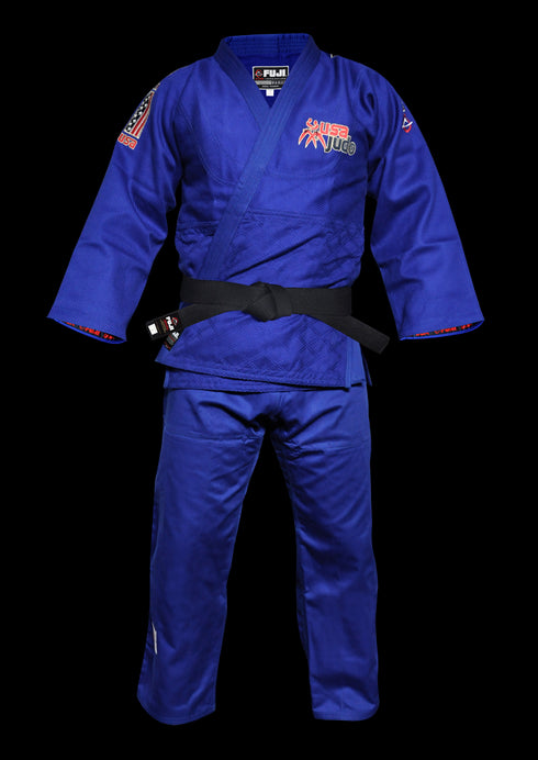 FUJI USA Judo Double Weave Gi-Blue-1