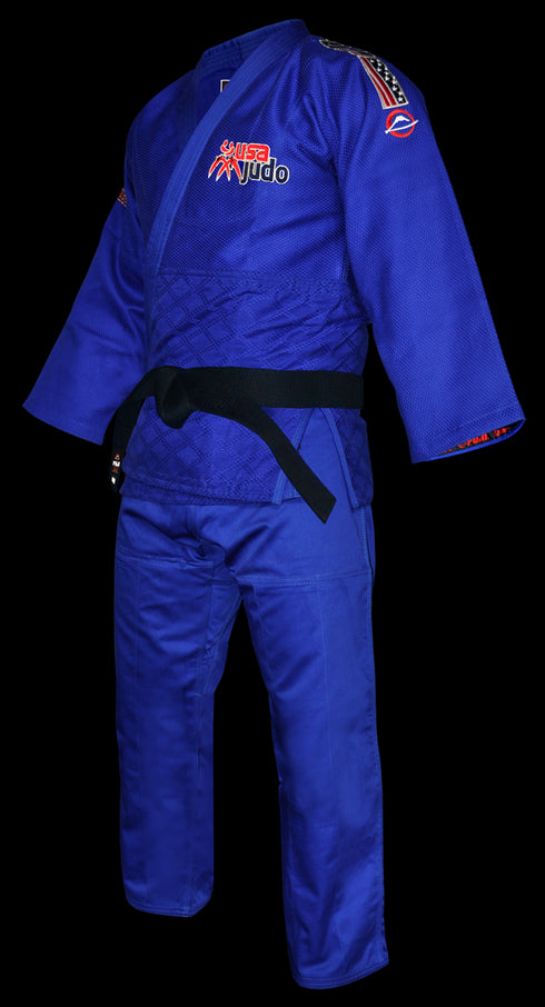 FUJI USA Judo Double Weave Gi-Blue-2