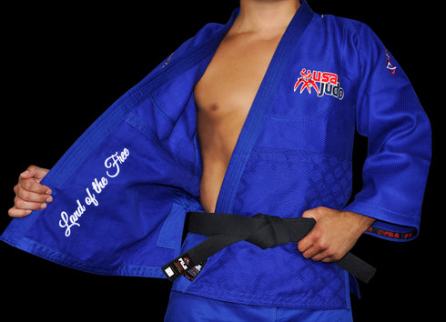 FUJI USA Judo Double Weave Gi-Blue-4