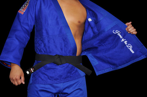 FUJI USA Judo Double Weave Gi-Blue-5