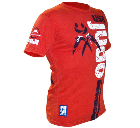 FUJI USA Judo Mens T-Shirt-Red-2