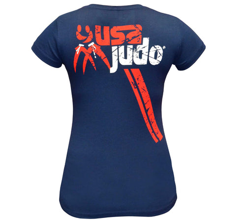 FUJI USA Judo Womens T-Shirt-Blue-3
